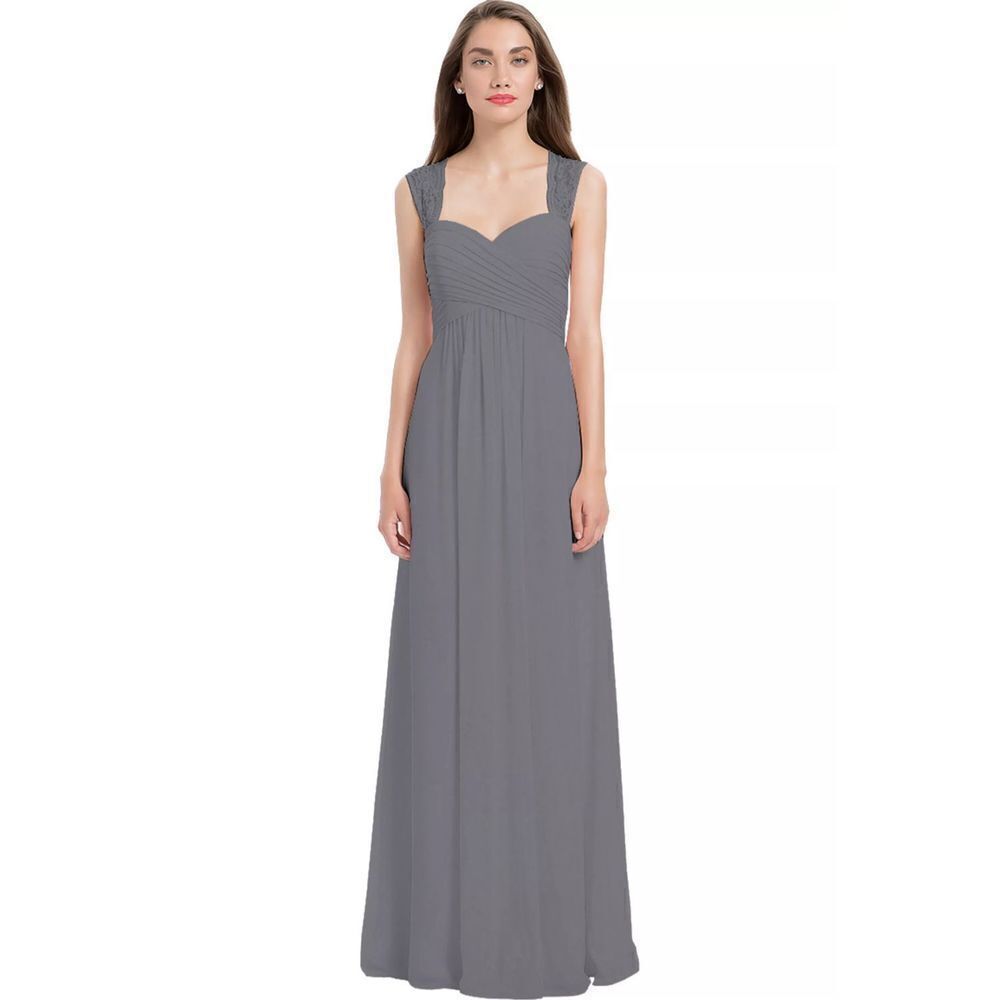 Bill Levkoff Sweetheart Maxi Bridal Dress Grey Size 0